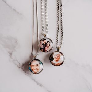 Personalized Photo Gift Double Sided Photo Pendant Necklace