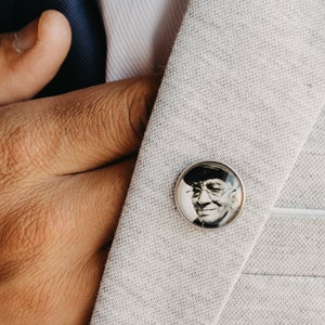 Groom Gift, Wedding Memorial, Lapel Pin Man, Boutonniere Charm Lapel Pin Memorial, Groom Gift From Bride image 9