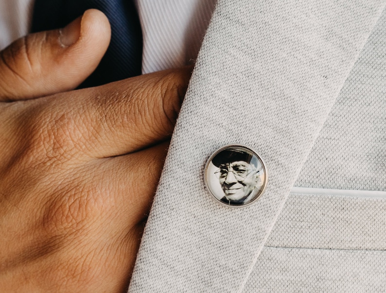 Groom Gift, Wedding Memorial, Lapel Pin Man, Boutonniere Charm Lapel Pin Memorial, Groom Gift From Bride image 9