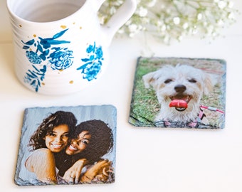 Personalized Gift Photo Coasters, Custom Photo Slate Coasters,  Photo Gifts Custom Coasters, Personalized Coaster Set, Picture Coasters