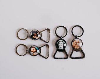 Bottle Opener Keychain, Photo Gift Custom Bottle Opener, Personalized Photo Keychain