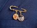 Gift For Groom From Bride on Wedding Day, Custom Photo Boutonniere Lapel Pin, Father of the Groom or Bride Gift