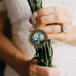 Bridal Bouquet Photo Charm, Bouquet Memory Charm, Personalized Bridal Shower Gift