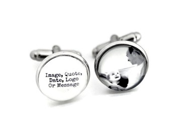 Father of the Bride Cufflink, Custom Cufflinks, Personalized Photo Cufflinks, Dad Gift, Groom Gift