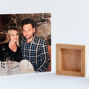 Custom Wooden Photo Frame, Personalized Photo On Wood, Anniversary Gift Picture Wood Block