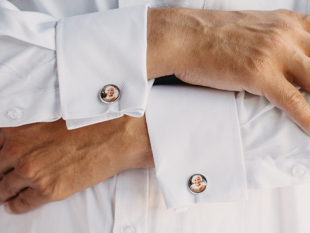 Photo Cufflink for Groom, Custom Cufflink, Photo Cufflinks