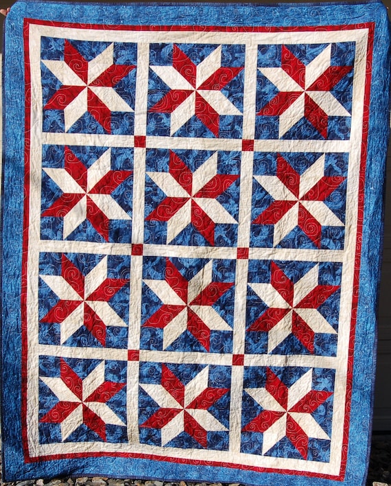 Yankee Doodle Stars Quilt Pattern PAPER Etsy