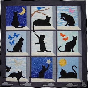Looking Out Kitty Quilt/Wallhanging - Paper Copy