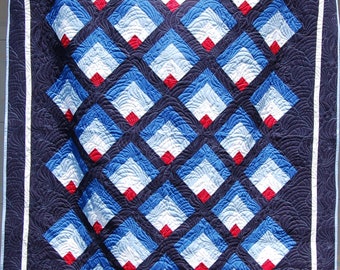 Patriotic "Into The Light" Quilt, Twin Size