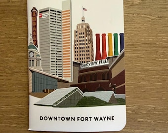 Cuaderno de bolsillo con collage de Fort Wayne, Indiana