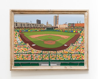 Fort Wayne Tin Caps Baseball Parkview Field - Ilustrado Lámina artística