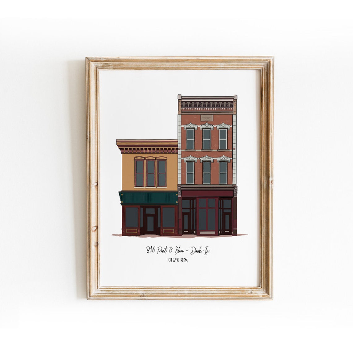 Downtown Fort Wayne 816 Pint & Slice DashIn Buildings Etsy
