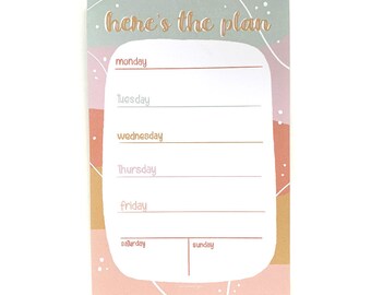 Bloc de notas con plan semanal - 50 páginas - Ilustración dibujada a mano