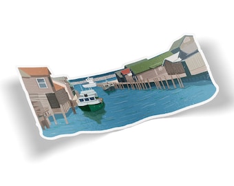 Pegatina de vinilo de Leland, Michigan