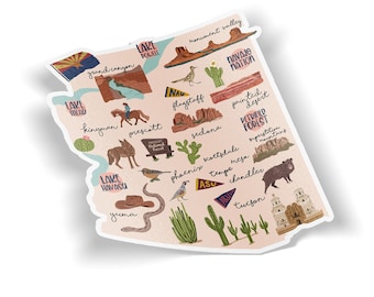 Pegatina de vinilo con el mapa de Arizona