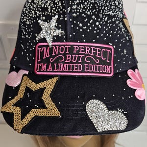 Rhinestone Baseball Hat: Embellished Black Cap, Unique 