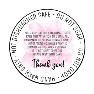Tumbler Care Instruction Sticker | Digital Download | JPEG