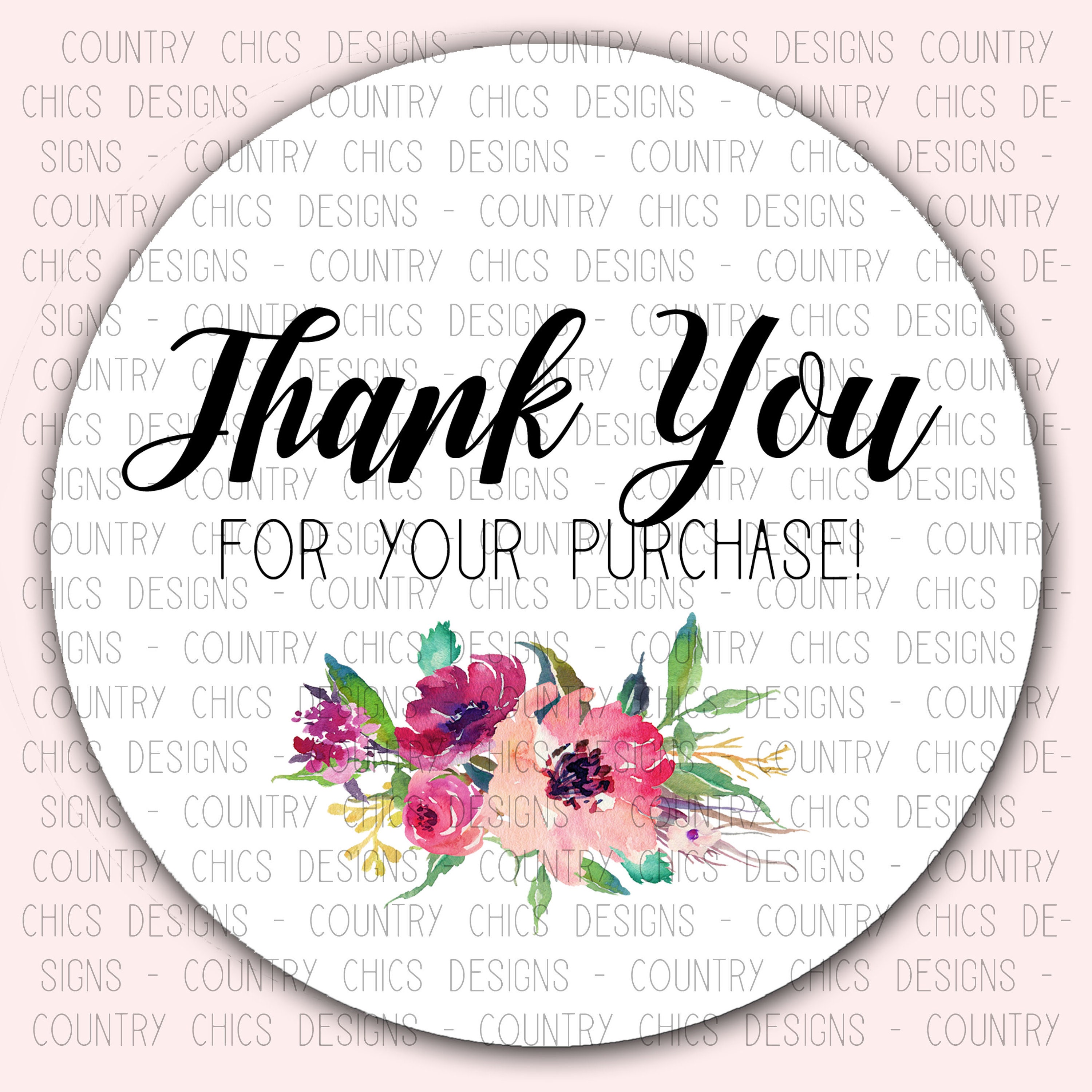 Thank You Sticker File PNG JPEG PDF - Etsy