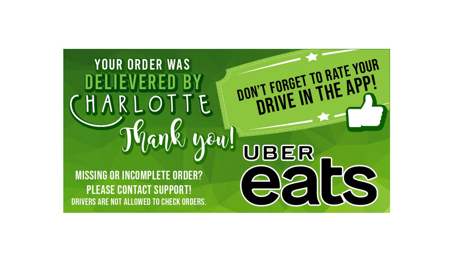 Uber Eats Stickers Sheet of 12 Order Sticker Thank You Etsy