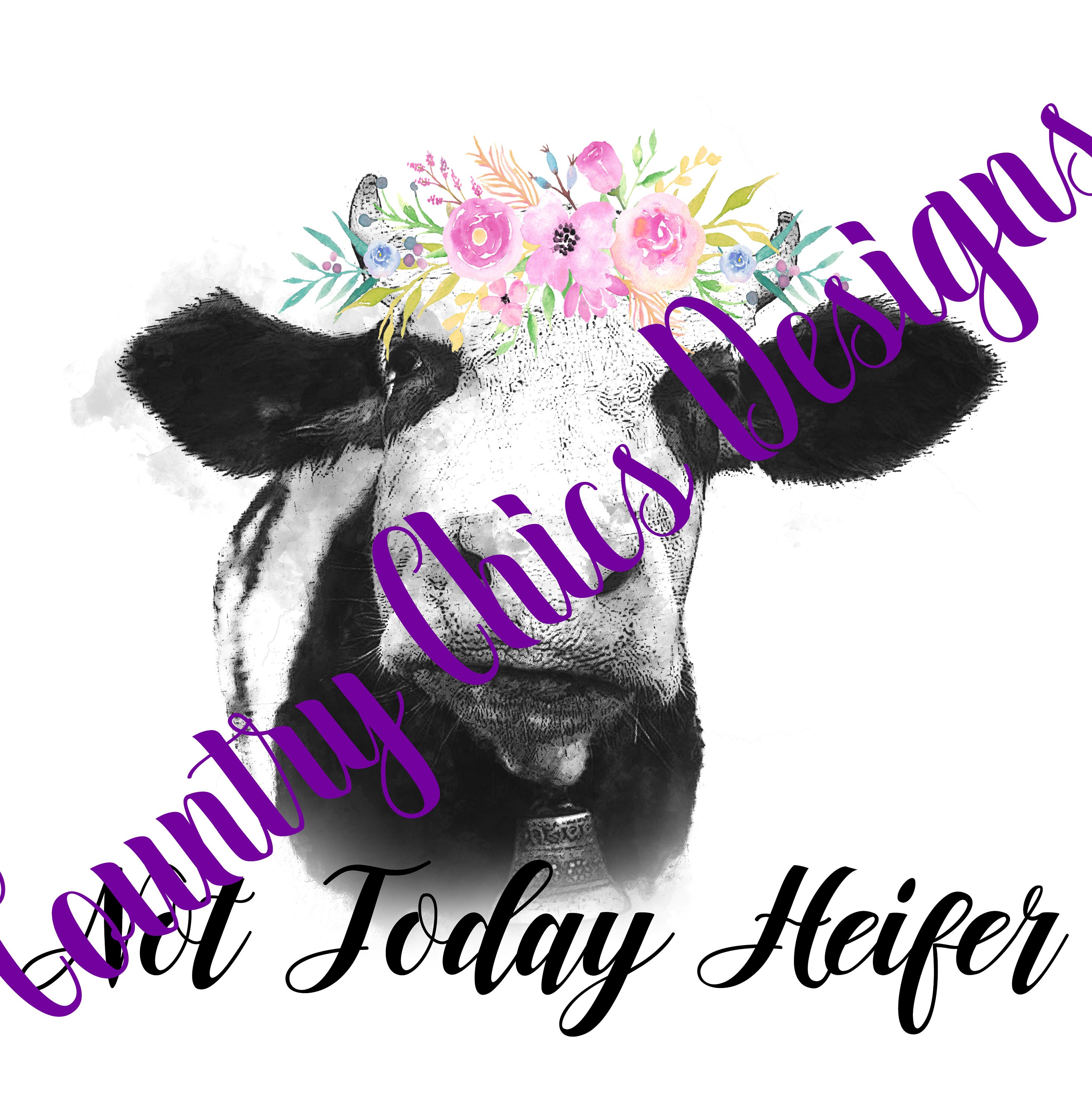 Not Today Heifer PNG JPEG PDF | Etsy