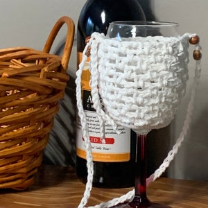 Boho Wine Glass Holder Crochet Pattern, Wine Lanyard, Beaded Wine Lanyard, Wine Tasting Lanyard