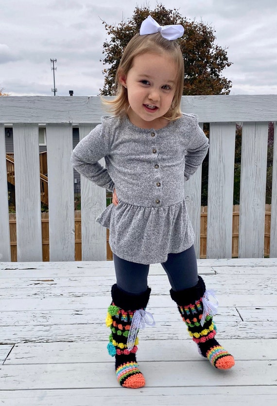 Modèle de chaussette haute au genou, modèle de chaussette haute au genou  pour enfant au Crochet