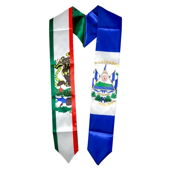 Mexican /Elsalvador mex flag graduation stole