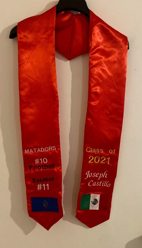 Custom Graduation Stole embroidery Etsy