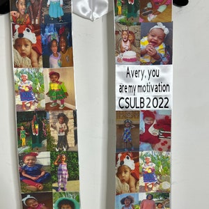 Custom memory graduation Graduation stole, sach, graduation gift. Pictures stole.