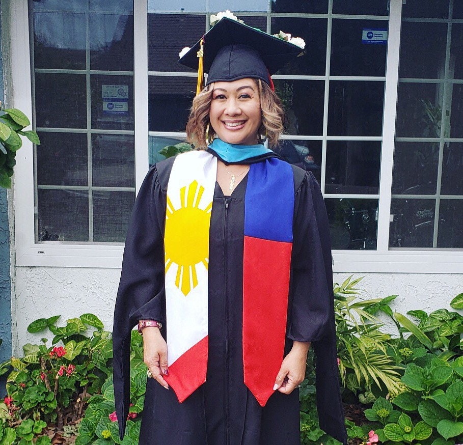 Philippine Flag Graduation Stole Sash.Filipino Philippines Graduate