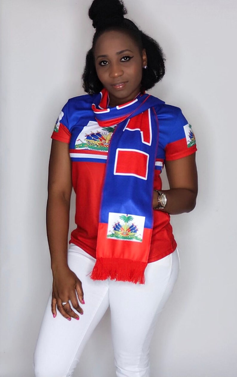 Haiti Flag Print Scarf NEW One Size Fits All *FREE SHIPPING