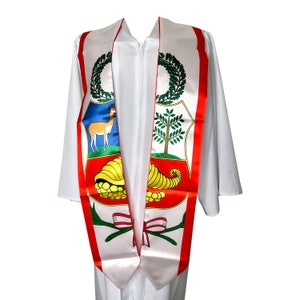 Peruvian flag graduation stole (Satin)