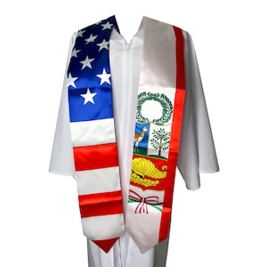 Peruvian/US flag graduation stole (Satin)