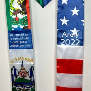 Mix 3 country flags graduation stole