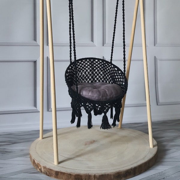 hanging chair with stand for dolls 1/4 size