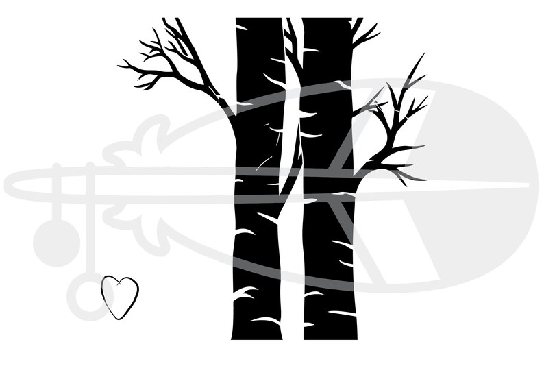 Download Birch Tree Initials Heart PNG/SVG Digital Graphic Working ...