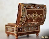 Wedding gift idea Jewellery box Handmade box wooden box mosaic box inlay with mother of pearl birthday gift