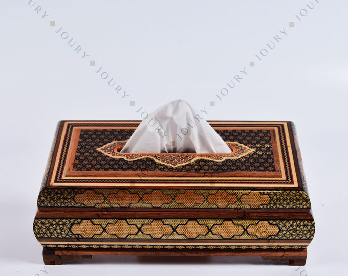 Golden Tissue Wooden box/ Home decor/ rectangular tissue box