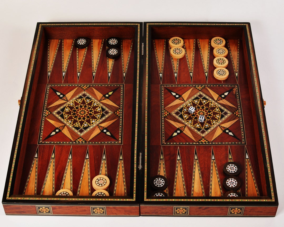 Luxury Backgammon Board, HQ Chess and Backgammon Set, 21 Inches Solid