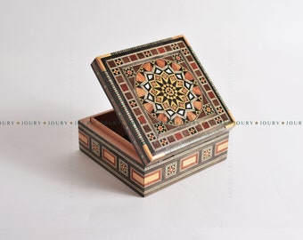 Jewelry box Vintage, Gift box for her, Wooden box, Handmade, Inlaid with pearl, decorated with pearl, Christmas gift for her