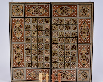 21" Super HQ Inlay chess board with Mother of Pearls Mosaic Wood Handcraft