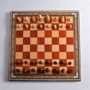 Chess Set Handmade Mosaic Inlay with Pearl/ Chess Set with Hand Carved Pieces, board games, chess, Christmas gift/ gift idea