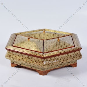 Compartiment Jodenluider Houten doos / Handgemaakte doos / Home decor / houten verdeelde doos / mozaïek doos inleg met koper / kerstcadeau / verjaardagscadeau