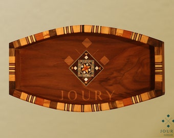 Medium Handmade Tray, coffee Tray, Wooden Ottoman Tray , Mosaic tray, Serving Tray/ Christmas gift