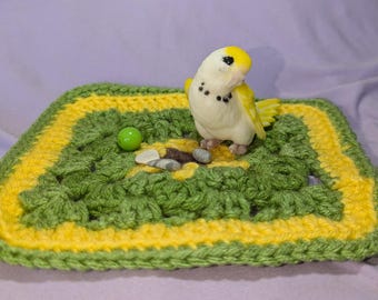 Ready To Ship- Full Body Solid Silicone Tiny Pet Easter Parakeet/Bird/Budgie Doll