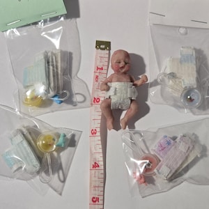 Set of 3 Ready to ship .Miniature Diapers for a 2.5&quot;- 3&quot; Silicone Doll Ooak Doll Barbie Baby