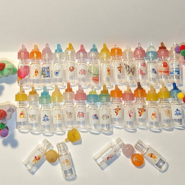 Mini Silicone Ooak baby doll glass bottles for 3"-7" babies