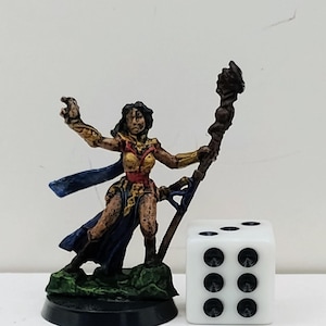 Human Wizard Miniature: Crimson and Gold Arcane Master