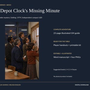 The Depot Clock's Missing Minute | Murder Mystery PDF & Print Kit