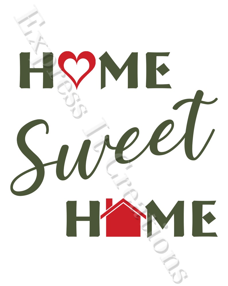 Home Sweet Home Word Art Print Etsy